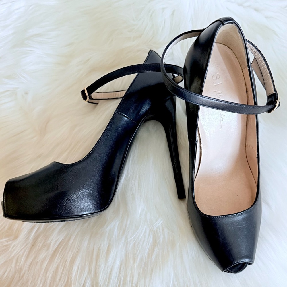 3.1 Phillip Lim Black Peep-Toe Heels - Picture 11 of 11
